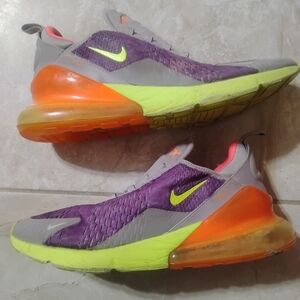 Nike Air Max 270 Vibrant Purple and Neon Green Sneakers